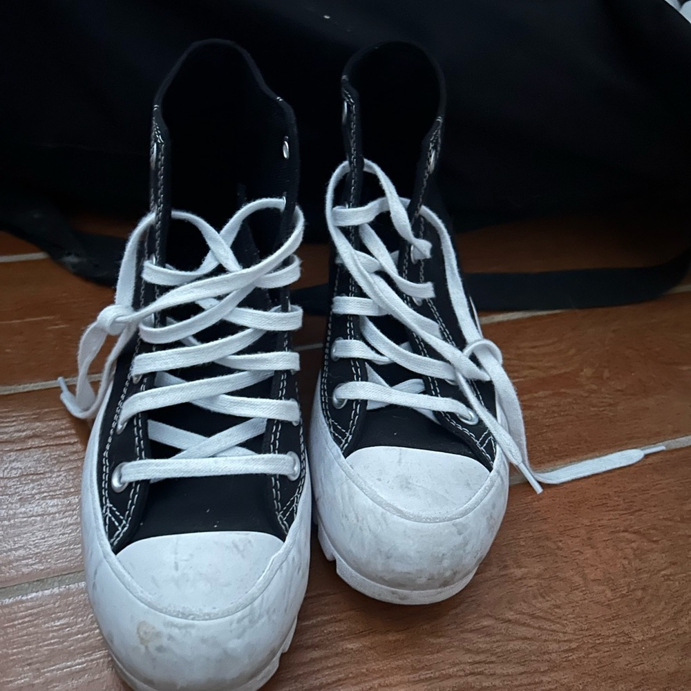 Converse Black high top platform